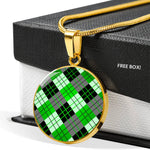 Green Clan Scotland Tartan Plaid Circle Pendant Necklace Jewelry Gift For Women,Gold Circle Necklace,Gold Necklace,Gold Necklace For Women,Necklaces Jewelry For Women,Silver Circle Necklace,Silver Necklace,Sterling Silver Necklace,Tartan Crest Circle Necklaces