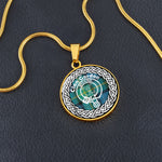 Scotstee Shop - Scotstee Shop Jewelry Gordon Tartan Crest Clan Scotland Tartan Plaid Circle Pendant Necklace Jewelry Gift For Women