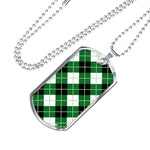 Argyle Diagonal Diamond Scottish Clan Tartan Military Necklace, Tartan Military Dog Tag Necklace Jewelry, Personalized Dog Tag, Custom Military Dog Tags, Personalized Dog Tags For Humans