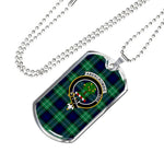 Abercrombie Scottish Clan Tartan Military Necklace, Tartan Military Dog Tag Necklace Jewelry, Personalized Dog Tag, Custom Military Dog Tags, Personalized Dog Tags For Humans