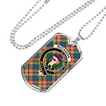 Buchanan Ancient Scottish Clan Tartan Military Necklace, Tartan Military Dog Tag Necklace Jewelry, Personalized Dog Tag, Custom Military Dog Tags, Personalized Dog Tags For Humans