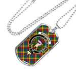 Buchanan Scottish Clan Tartan Military Necklace, Tartan Military Dog Tag Necklace Jewelry, Personalized Dog Tag, Custom Military Dog Tags, Personalized Dog Tags For Humans