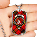Brodie Modern Scottish Clan Tartan Military Necklace, Tartan Military Dog Tag Necklace Jewelry, Personalized Dog Tag, Custom Military Dog Tags, Personalized Dog Tags For Humans