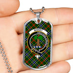 Bisset Pattern Scottish Clan Tartan Military Necklace, Tartan Military Dog Tag Necklace Jewelry, Personalized Dog Tag, Custom Military Dog Tags, Personalized Dog Tags For Humans