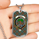 Bisset Scottish Clan Tartan Military Necklace, Tartan Military Dog Tag Necklace Jewelry, Personalized Dog Tag, Custom Military Dog Tags, Personalized Dog Tags For Humans