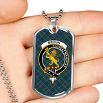 Broun Scottish Clan Tartan Military Necklace, Tartan Military Dog Tag Necklace Jewelry, Personalized Dog Tag, Custom Military Dog Tags, Personalized Dog Tags For Humans