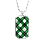 Argyle Diagonal Diamond Scottish Clan Tartan Military Necklace, Tartan Military Dog Tag Necklace Jewelry, Personalized Dog Tag, Custom Military Dog Tags, Personalized Dog Tags For Humans