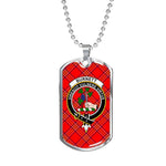 Burnett Modern Scottish Clan Tartan Military Necklace, Tartan Military Dog Tag Necklace Jewelry, Personalized Dog Tag, Custom Military Dog Tags, Personalized Dog Tags For Humans