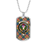 Buchanan Ancient Scottish Clan Tartan Military Necklace, Tartan Military Dog Tag Necklace Jewelry, Personalized Dog Tag, Custom Military Dog Tags, Personalized Dog Tags For Humans