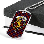 Broun Modern Scottish Clan Tartan Military Necklace, Tartan Military Dog Tag Necklace Jewelry, Personalized Dog Tag, Custom Military Dog Tags, Personalized Dog Tags For Humans