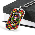 Buchanan Modern Scottish Clan Tartan Military Necklace, Tartan Military Dog Tag Necklace Jewelry, Personalized Dog Tag, Custom Military Dog Tags, Personalized Dog Tags For Humans