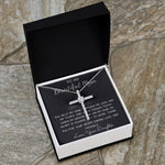 To My Beautiful Mom Necklace, Thank You For Never Ending Love From Daughter, Necklace Gift For Mom Mother's Day CZ Cross Necklace
