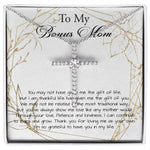 Stepmom Necklace, Bonus Mom Necklace, Step Mother Gift From Bride, Mother's Day Gift For Step Mom Necklace Mother's Day CZ Cross Necklace