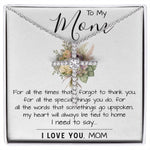 To My Mom - I Love You Mom, Mother's Day Necklace Mother's Day CZ Cross Necklace