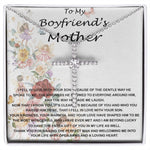 Mother-In-Law Necklace, To My Boyfriend's Mom Gift, Future Mother-In-Law Necklace Mother's Day CZ Cross Necklace
