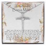 Bonus Mom Necklace, To My Beautiful Bonus Mom On My Wedding Day Necklace, Gift For Stepmother Of The Groom Gift Mother's Day CZ Cross Necklace