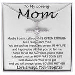 To My Loving Mom - Important Person In My Life Mother's Day Gift From Daughter Necklace Mother's Day CZ Cross Necklace
