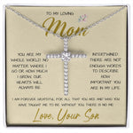 To My Loving Mom Necklace You Are Important To Me Gift For Her Mother's Day Mother's Day Necklace Mother's Day CZ Cross Necklace