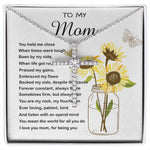 Mom Necklace Gift - To My Mom - You Mean The World For All You Do Mother's Day Necklace Mother's Day CZ Cross Necklace