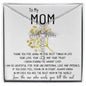 Mom Necklace Gift - To My Mom Necklace - Thank You For Giving Me The Best Things In Life Mother's Day CZ Cross Necklace