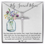 Mom Necklace, Bonus Mom Necklace Gift For Stepmom Necklace Mother's Day CZ Cross Necklace