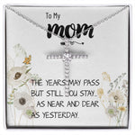 Mom Necklace Gift - Love You Always And Forever - Mother's Day Gift Mother's Day CZ Cross Necklace
