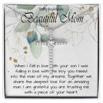 Boyfriend’s Mom Necklace, Gift For Boyfriend’s Mom, To My Boyfriends Mom Necklace Mother's Day CZ Cross Necklace
