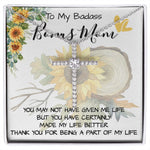 Stepmom Necklace, To My Badass Bonus Mom Gift Neckalce, Gift For Stepmom, Stepmother, Second Mom Necklace Mother's Day CZ Cross Necklace