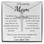 Mom Necklace - Gift for Mom from Son Mother's Day CZ Cross Necklace
