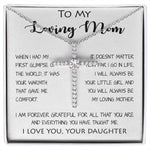 To My Loving Mom - Your Warmth Gve Me Comfort Mother's Day Gift Necklace Form Daughter Mother's Day CZ Cross Necklace