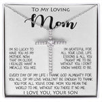 To My Loving Mom Gift for Mother Necklace Sentimental Mothers Day Thoughtful Present From Son Mother's Day CZ Cross Necklace