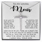To My Loving Mom Gift for Mother Necklace Sentimental Mothers Day Thoughtful Present From Son Mother's Day CZ Cross Necklace
