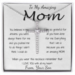 Mom Necklace - To Mom Necklace, Gift for Mom from Son Mother's Day CZ Cross Necklace