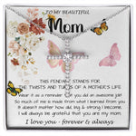 Mom Necklace Gift - To My Mom - Twists & Turns Gift Set Mom Necklace Mother's Day CZ Cross Necklace