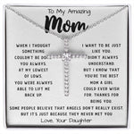 To My Amazing Mom Necklace From Son Little Boy You Taught Me Right Mom Birthday Gift For Her Mother's Day Necklace Mother's Day CZ Cross Necklace