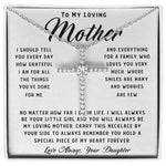 To My Loving Mother Necklace Where Are Smiles Are Many And Worries Are Few Gift For Her Mother's Day Necklace Mother's Day CZ Cross Necklace