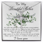 Mom Necklace, Son To My Mother Necklace On Wedding Day Gift For Mom, Mother Of The Groom Gift From Groom Mother's Day CZ Cross Necklace