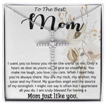Mom Necklace, Best Mother's Day Gift - To My Mom Best Necklace Mother's Day CZ Cross Necklace