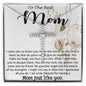 Mom Necklace, Best Mother's Day Gift - To My Mom Best Necklace Mother's Day CZ Cross Necklace