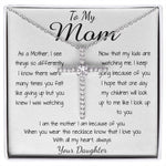 Mom Necklace - To Mom Necklace, Gorgeous Necklace for Mom from Daughter Mother's Day Gift Mother's Day CZ Cross Necklace