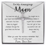 Mom Necklace - Gift For Mom From Son - You Have Been My Biggest Champion Mother's Day Gift Mother's Day CZ Cross Necklace