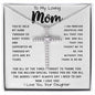To My Loving Mom Necklace Gift I Need To Say Mom I Love You Gift For Her Mother's Day Necklace Mother's Day CZ Cross Necklace