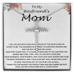 Mom Necklace, Mother-In-Law Necklace, Necklace Gift To My Boyfriend's Mom Gift, Future Mother-In-Law Necklace Mother's Day CZ Cross Necklace