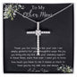 Bonus Mom Necklace, Gift To My Other Mother Necklace, Gift For Bonus Mom Second Mom Mother's Day CZ Cross Necklace