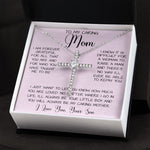 Gift For Caring Mom Form Son, To My Mom Necklace Gift For Mother's Day Mother's Day CZ Cross Necklace