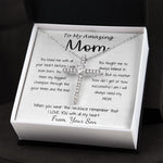 Mom Necklace - Gift For Mom From Son - You Have Been My Biggest Champion Mother's Day Gift Mother's Day CZ Cross Necklace