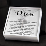 To My Loving Mom - Important Person In My Life Mother's Day Gift From Son Necklace Mother's Day CZ Cross Necklace