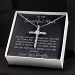 To My Beautiful Mom Necklace, Thank You For Never Ending Love From Daughter, Necklace Gift For Mom Mother's Day CZ Cross Necklace