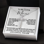 To My Loving Mom - Love Always Your Son Necklace Mother's Day CZ Cross Necklace