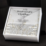Mom Necklace, Mother-In-Law Necklace, To My Boyfriend's Mom Gift Necklace, Gift For Boyfriend's Mom Birthday Necklace Mother's Day CZ Cross Necklace
